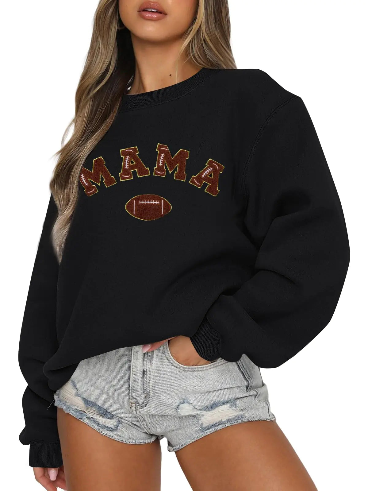 Sweatshirt Women Embroider Oversized Long Sleeve