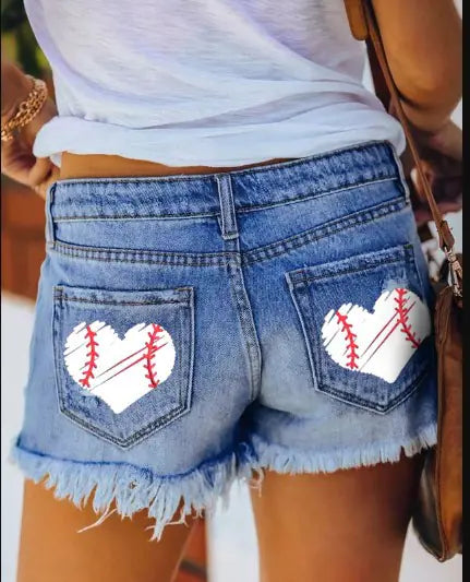 Fringed Denim Hot Pants for Women