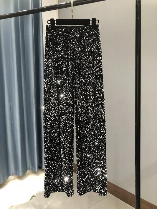 Sequined Wide Leg Pants for Women