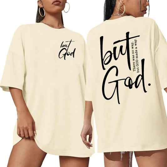 Oversized T Shirts for Women But God Tshirt Graphic