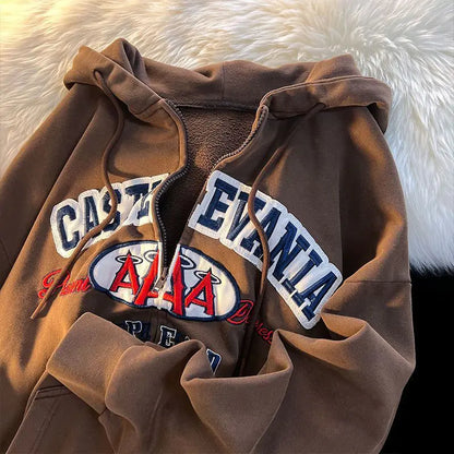 2023 Embroidered Letter Print Oversized Hoodie for Men