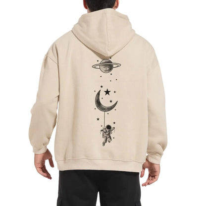 Mens Moon Graphic Oversized Hoodies Planet Hooded Sweatshirt