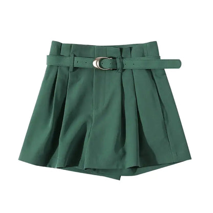 High Waist Green Casual Pants for Women