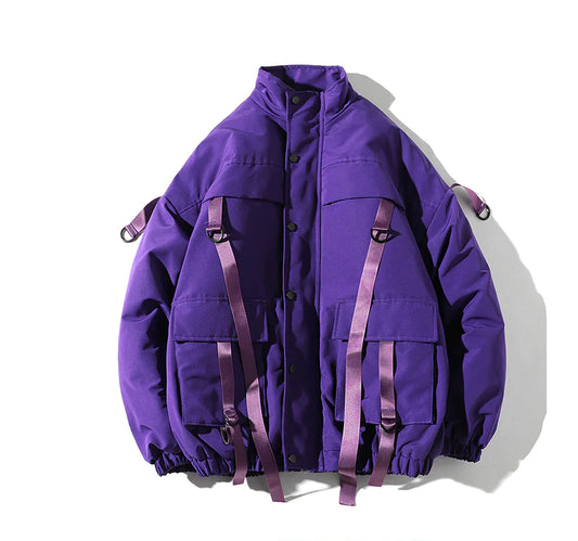 Couple's Warm Cotton Jacket with Loose Fit and Hood