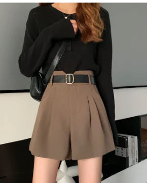 High Waist Green Casual Pants for Women