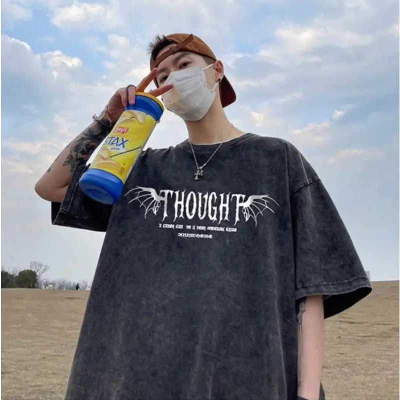 Retro Rose Print Cotton T-shirts for Men & Women