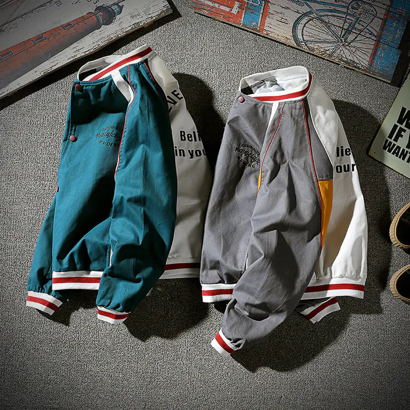 Japanese Style Oversized Letter Jacket for Men