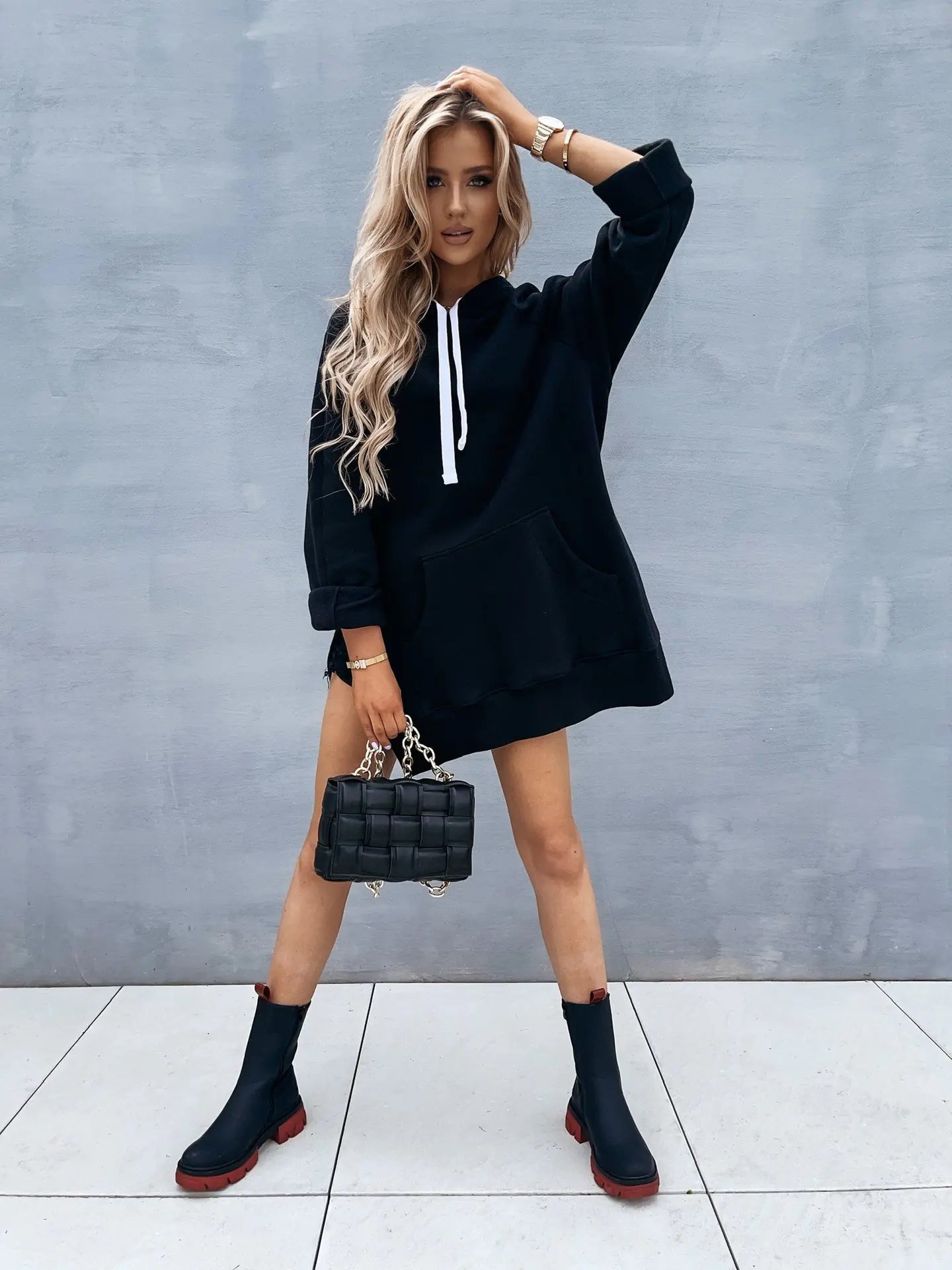 Women's Long Sleeve Hooded Pullover Sweatshirt