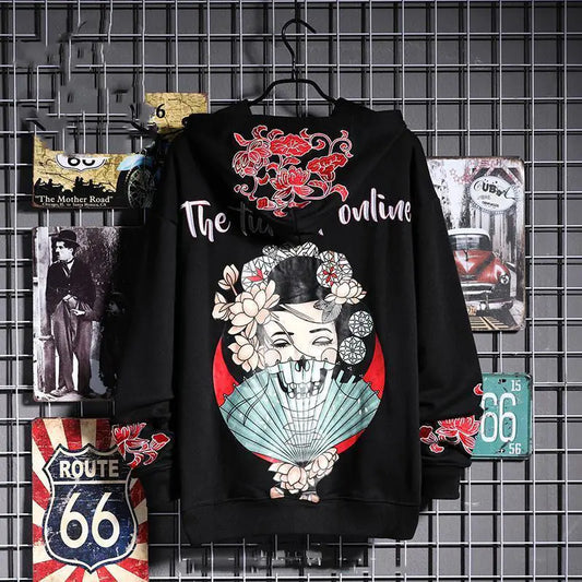 Oversized Embroidered Hoodie for Men - Street Style