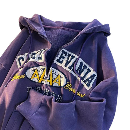 2023 Embroidered Letter Print Oversized Hoodie for Men