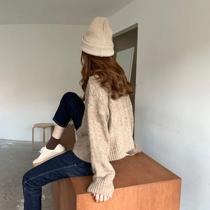 Elegant Vintage Knit Cardigan for Women - Autumn Fashion