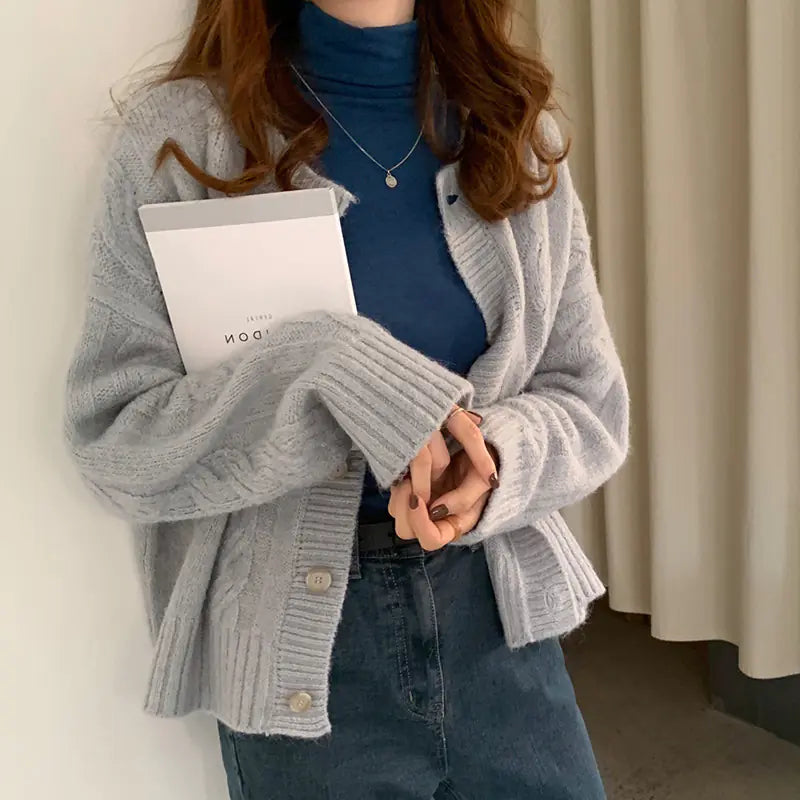 Elegant Vintage Knit Cardigan for Women - Autumn Fashion