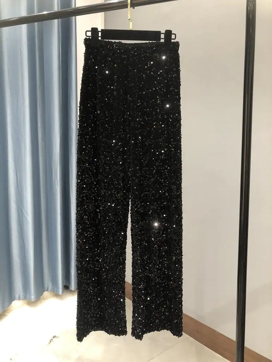 Sequined Wide Leg Pants for Women