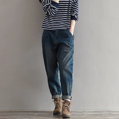 Large Size Loose Denim Baggy Harem Pants for Women