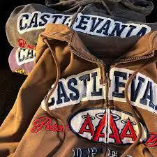 2023 Embroidered Letter Print Oversized Hoodie for Men