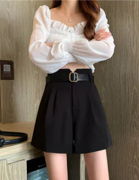 High Waist Green Casual Pants for Women