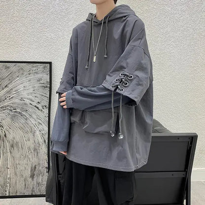 Men's Hooded Cargo Pocket Hoodies - Harajuku Streetwear